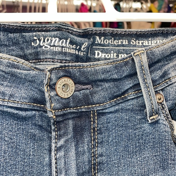 Levi’s Signature jeans 👖 Maternity Jeans sz 12M Modern Straight leg blue denim - Picture 6 of 12